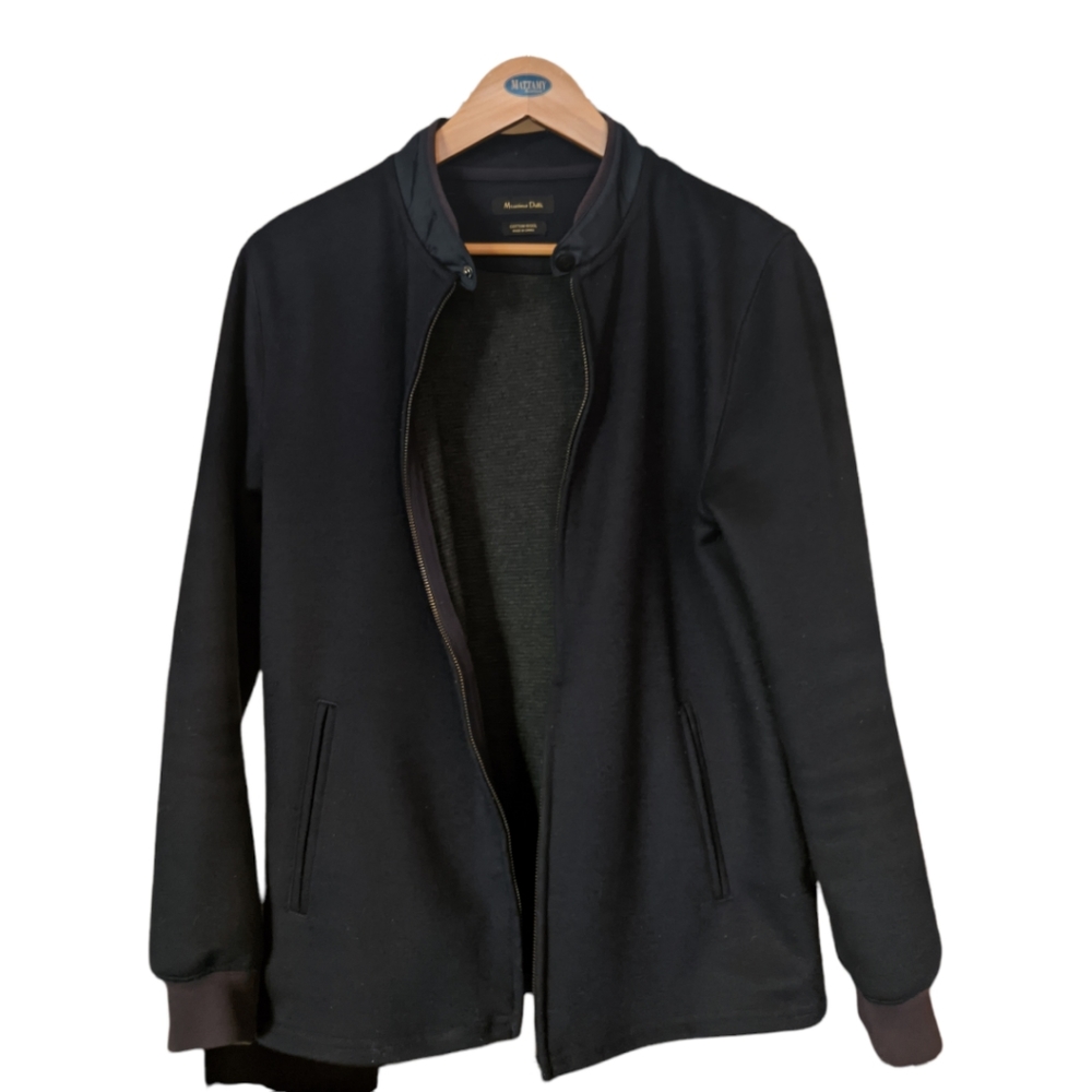 Bomber Jacket - slim US Me - Navy - Massimo Dutti - Wool Blend